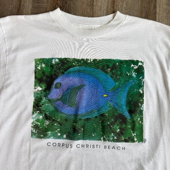 Vintage Corpus Christi Beach Single Stitch Fish Tee XL - Picture 2 of 4